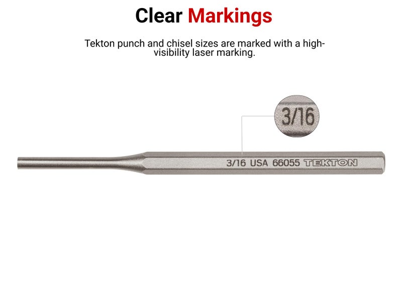 TEKTON 1/8 Inch Pin Punch | 66053 | Made in USA - Image 5